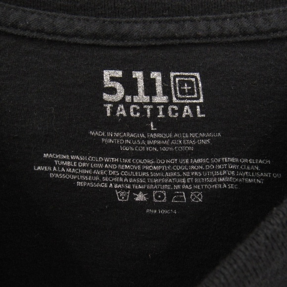 5.11 Tactical Black Back the Blue Crew Neck Short Sleeve Tee L - Picture 5 of 13